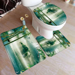 tapis toilette moderne vert feuilles bambou motifs floraux respectueux environnement adhésif salle bain