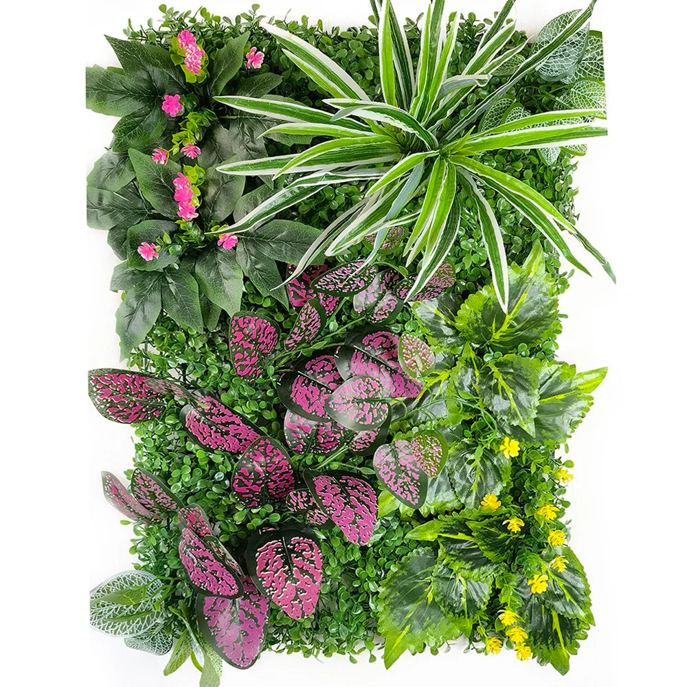 panneau murale plante artificielle fleurs fruits décoration jardin extérieur feuillage vert naturel 3d