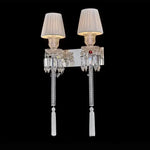 lampe murale cristal transparente abat jour blanc doré élégante classique fixée mur européen moderne
