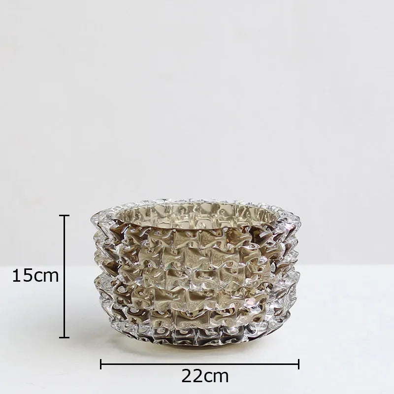 vase verre transparent motifs géométriques moderne décoration pot fleur hydroponie