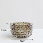 vase verre transparent motifs géométriques moderne décoration pot fleur hydroponie