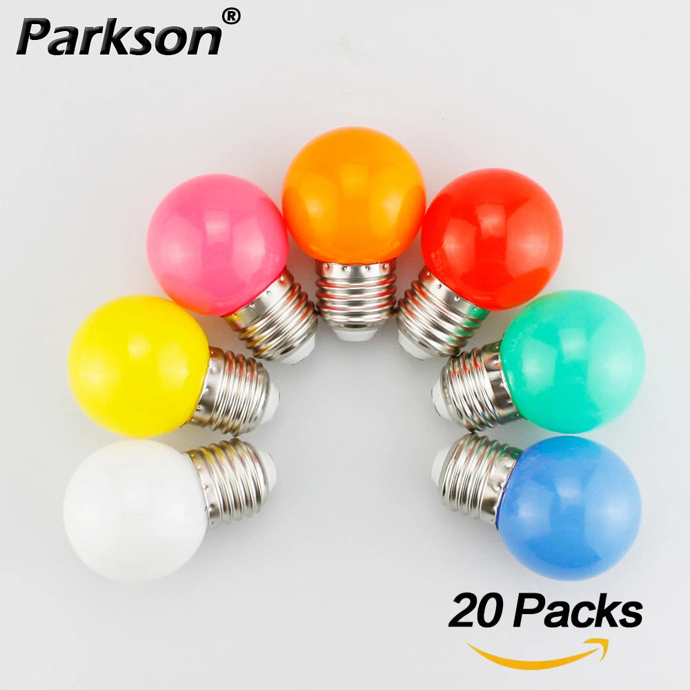 ampoules led couleur rouge vert bleu jaune orange rose blanc opalescent e27 360deg moderne