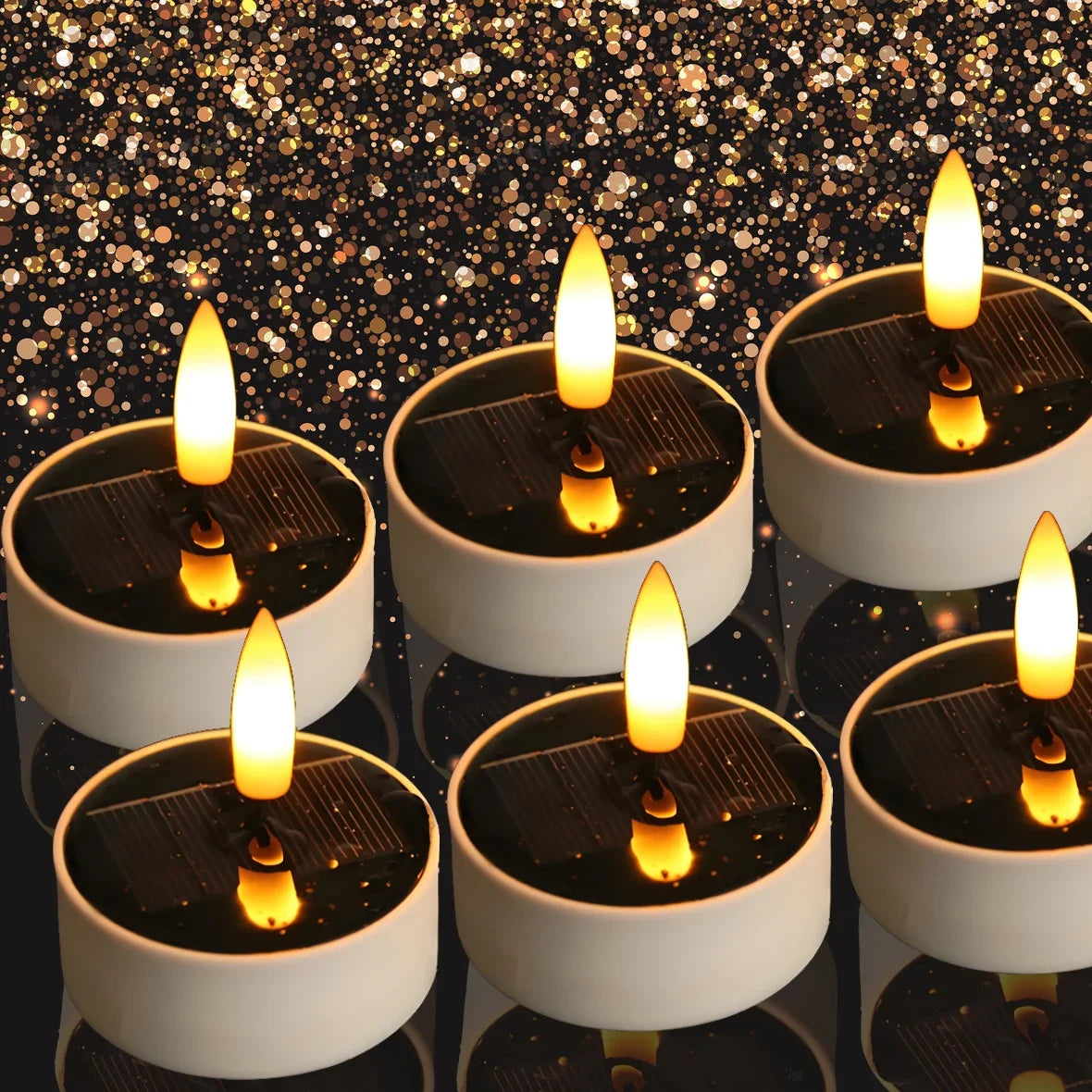 bougies led solaires sans flamme blanc noir modernes decoration intérieure interrupteur rotatif forme coupe