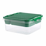 boîtes rangement jouets plastique rouge bleu jaune vert modernes compartiments internes couvercle pratique