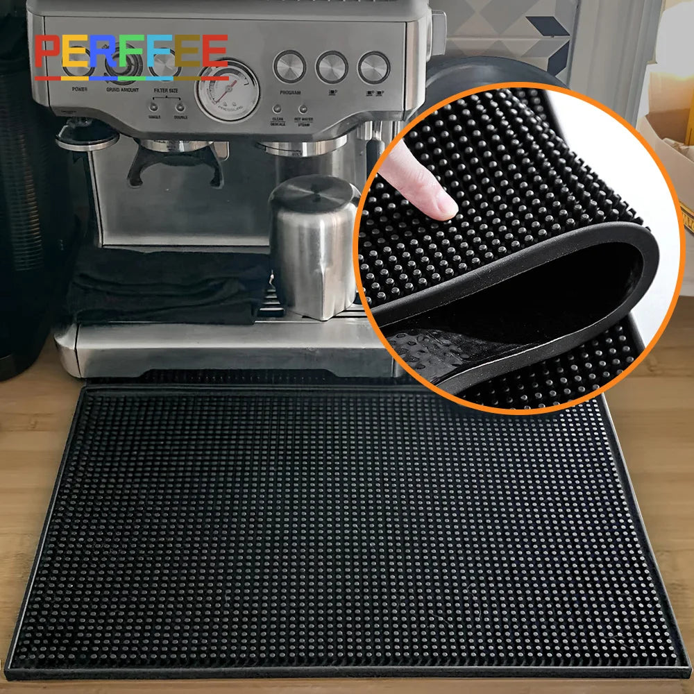 tapis bar noir perforé moderne antidérapant résistant chaleur durable maison bar