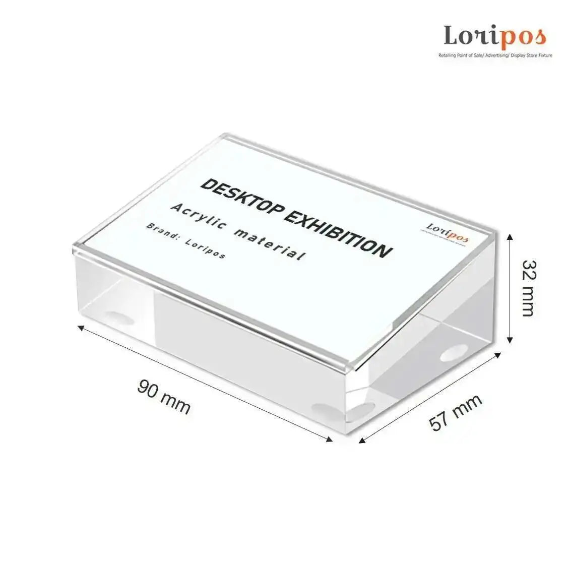 support présentation transparent moderne 90mm 57mm acrylique sans fixation card holder note holder