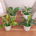 plantes artificielles vertes pot feuilles simples moderne décoration intérieure table ordinateur