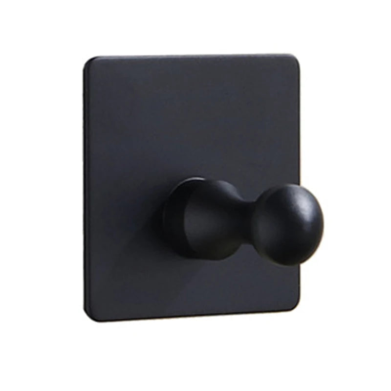 porte serviettes moderne minimaliste acier inoxydable finition polie noir argenté rondelles adhésives