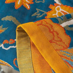 couverture bain coton fleur bleue jaune rapide absorbante machine ethnique traditionnelle