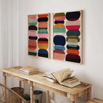 toiles d'art abstrait géométrique multicolore contemporaines sans cadre décoration intérieure