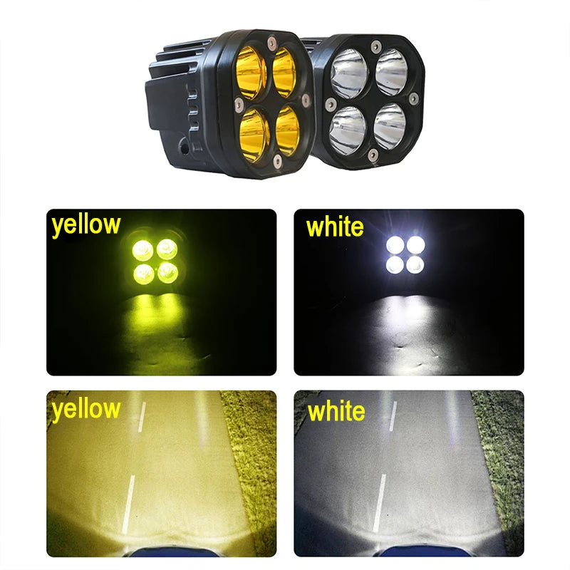 projecteurs led travail 40w ip67 jaune blanc noir modernes robustes