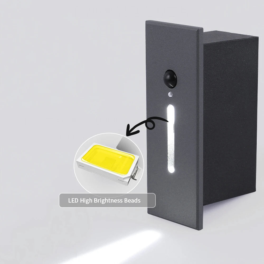 éclairage étape led moderne adhésif blanc gris noir mat 2w 3w 90v 260v