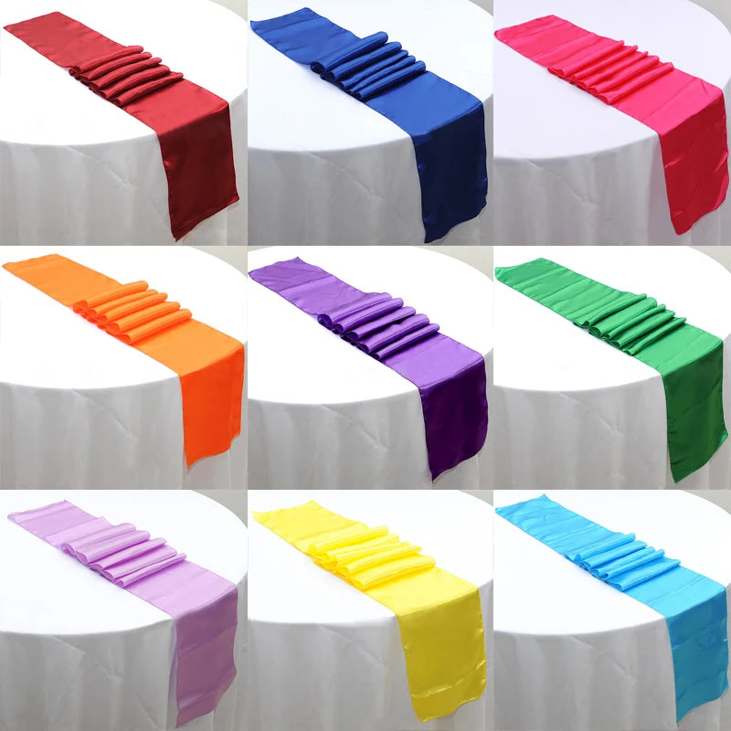 chemin table ruban satin uni décoration mariage banquet fête longue décoration table moderne