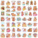 sticker adhésif dessin animé animal mignon motifs simples capsules banane pastèque transparent waterproof vinyl