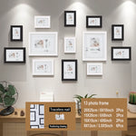 cadres photo bois teak noir blanc modernes minimalistes différents grille positionnement