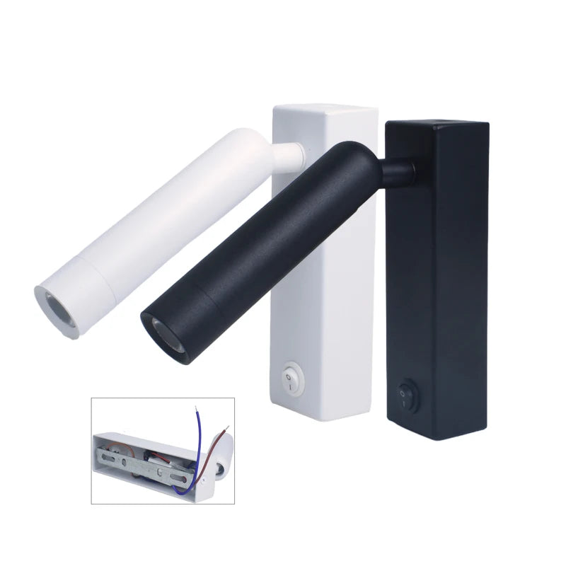 lampe murale moderne led fixée mur blanc noir éclairage chambre coucher aluminium