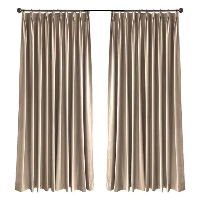 rideau moderne polyester beige clair uni satiné maison opacité inclusion fenêtre française