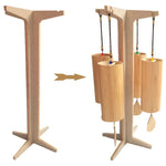 supports cloches vent bois naturel rouge motifs modernes minimalistes cloches