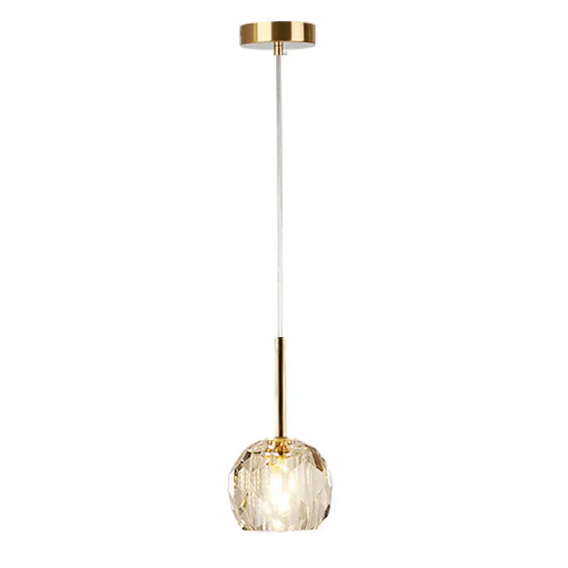 Suspension lumineuse moderne dorée transparente verre texturé câble électrique chambre salon étude