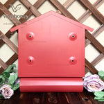 boîte lettres rouge rustique murale motif gâteau postal or fixée