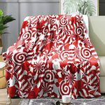 couverture polaire noël rouge blanche motifs flocons pères noel hiver moderne portable hospitalière festive