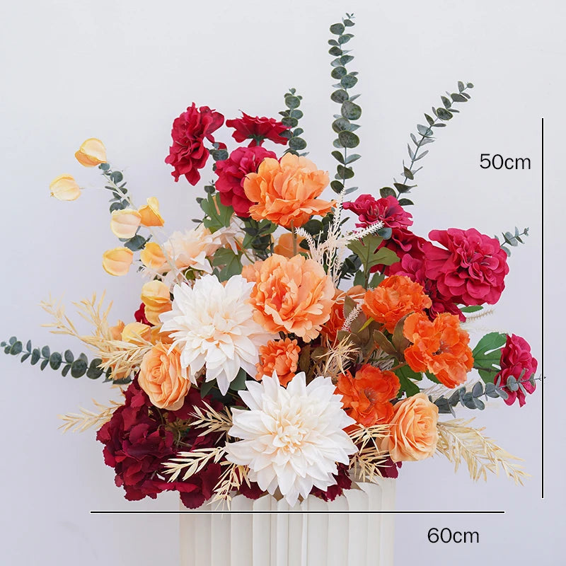 décoration événement florale mariage arches guirlandes vases feuilles épis blé