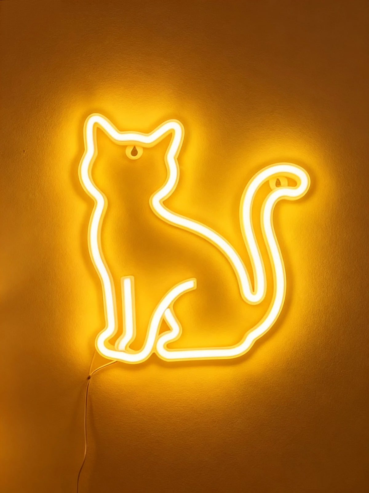 néon chat forme animaux chambre veilleuse led rose blanc moderne adhésif mur opaque