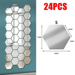 miroirs hexagonaux modernes argent doré adhésifs auto collants amovibles acrylique translucides décoration murale maison