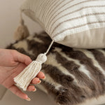 coussin housse jacquard fleur beige marron moderne adhésif tassel voiture decoration 35x90cm 45x45cm polyester.velours
