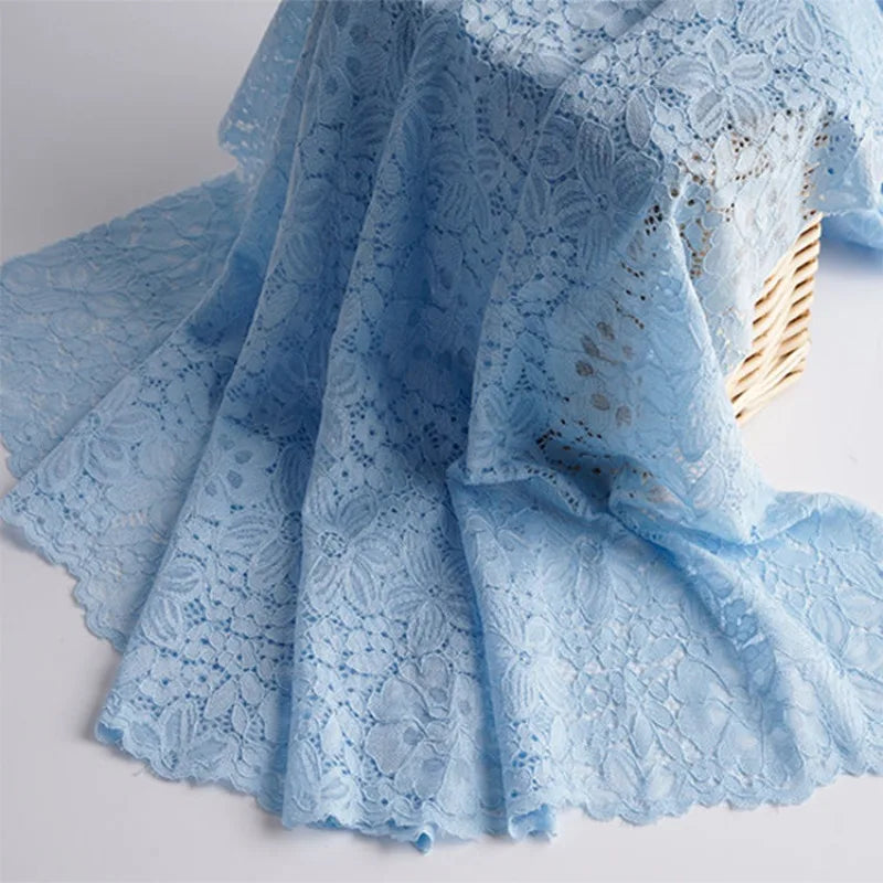 tissu dentelle fleur violet rose gris bleu blanc noir élastique soft couture robe jupe