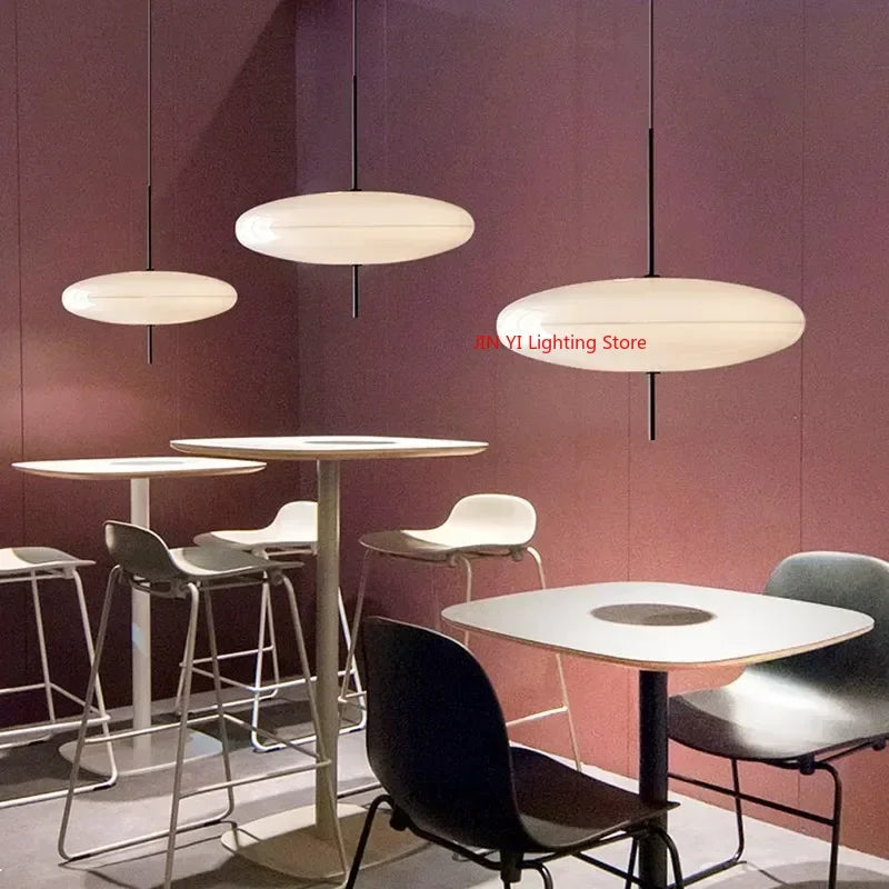 suspension lumineuse moderne minimaliste noir blanc câble rond plat mat
