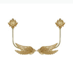 boucles rideau or ailes sculptées classiques décoratives noels dorés deux pièces
