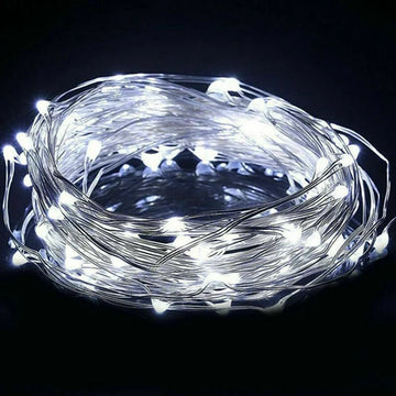 guirlande lumineuse led fil cuivre décoration jardin mariage chambre fête multicolore blanc bleu vert