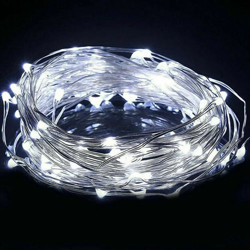 guirlande lumineuse led fil cuivre décoration jardin mariage chambre fête multicolore blanc bleu vert