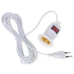 interrupteur blanc moderne câble 4m prise électrique sans fixation rond lisse