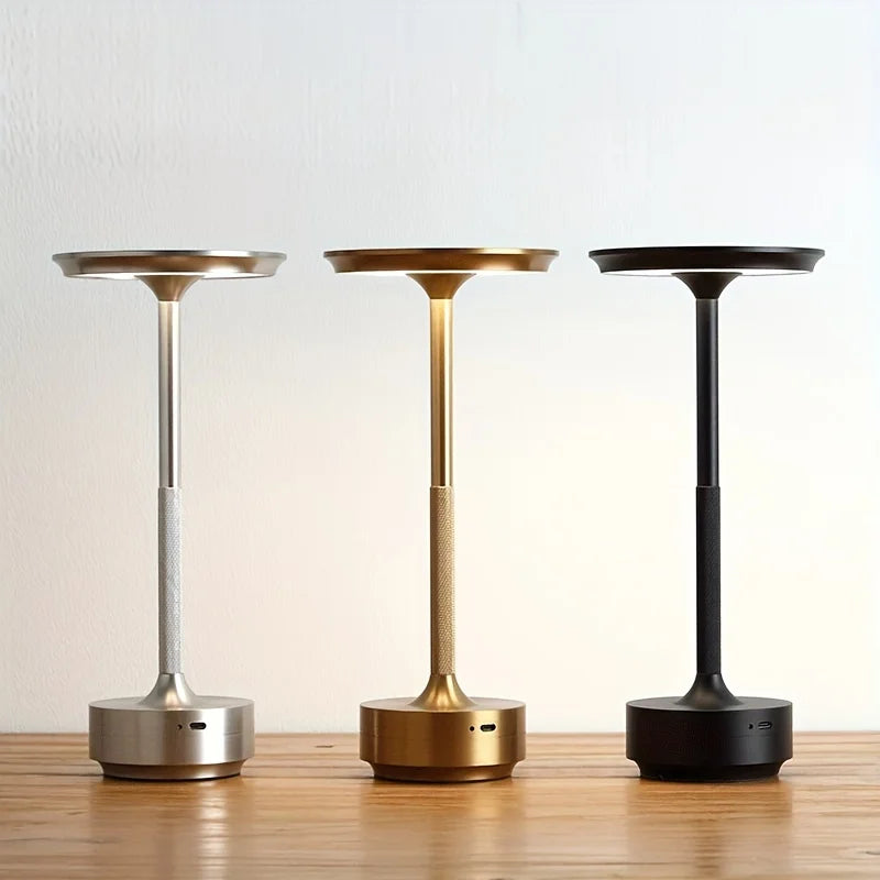 lampe table led rechargeable tactile or argent noir veilleuse portable chambre lecture gradation continue