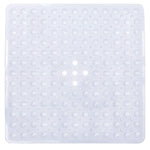 tapis bain antidérapant pvc bleu blanc noir perforé moderne adhésif 53x53cm