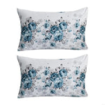 parure lit drap housse taies d'oreiller motif fleurs moderne élégant