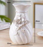 vase porcelaine céramique fleurs relief blanc classique moderne décoration table