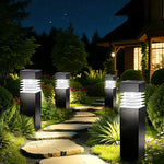 lampes solaires extérieures modernes noires rayures horizontales ip65 led tringle jardin villa parc