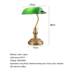 lampe table classique vert doré métal opac certifié chambre coucher