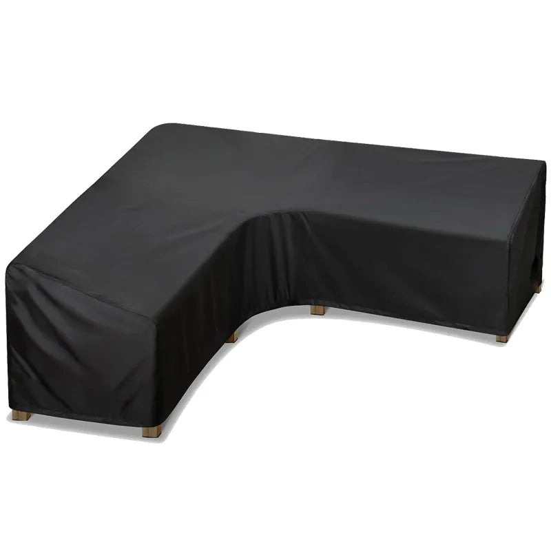 housse protection canapé angle noir polyester moderne ruban adhésif extérieur anti poussière uv imperméable