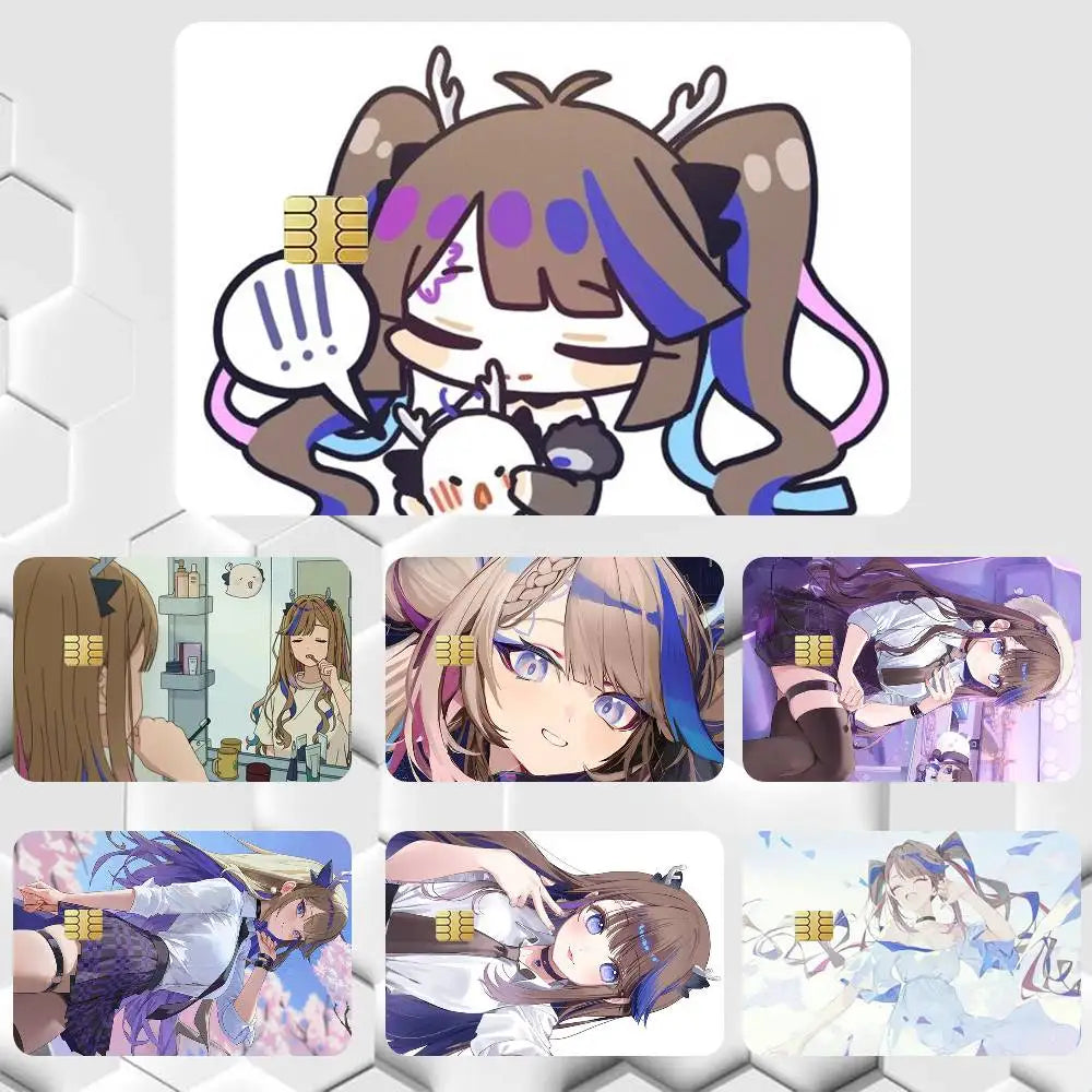 autocollants protection cartes credit debit dessin anime multicolore animaux personnages réutilisables
