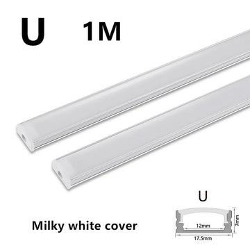 profil aluminium bande led blanc couvercle opaque clips fixation intérieur