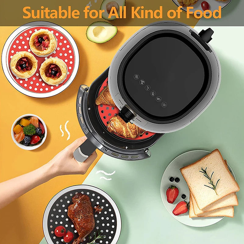 grilles cuisson friteuse air silicone antiadhésif rouge noir moderne cuisine vapeur