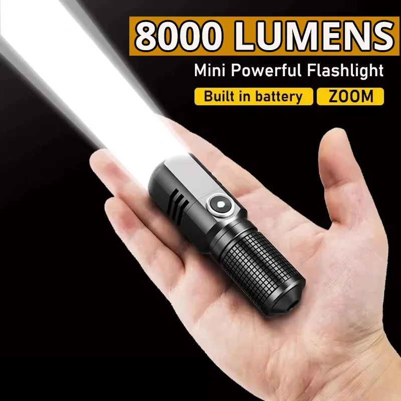 lampe torche rechargeable led puissante noire texturée moderne 120mm hauteur