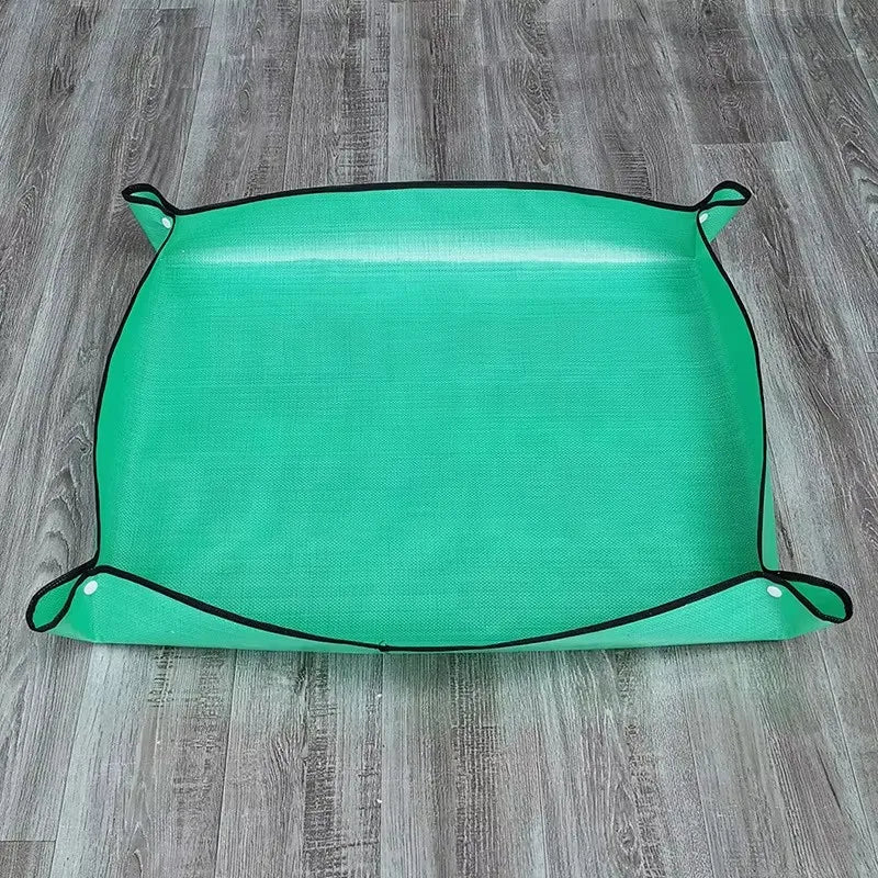 tapis sol jardin vert texture tissée moderne 50cm 50cm imperméable pliable