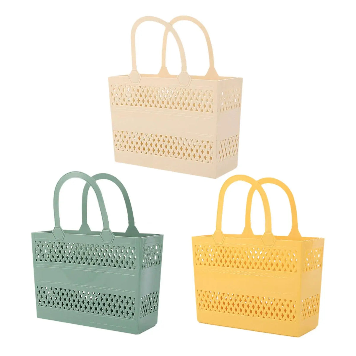 Panier de douche portable avec poignées en couleur jaune