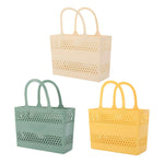 Panier de douche portable avec poignées en couleur jaune