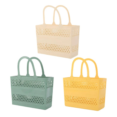 Panier de douche portable avec poignées en couleur jaune